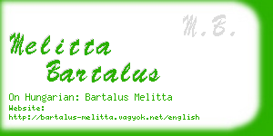 melitta bartalus business card